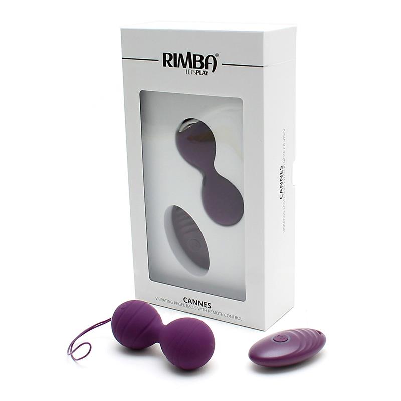 RIMBA TOYS - BOLAS KEGEL CON VIBRACIÓN CON CONTROL REMORTO CANNES PURPURA