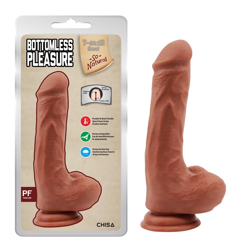 CHISA - BOTTOMLESS PLEASURE DILDO DUAL DENSITY BRONCEADO 20CM