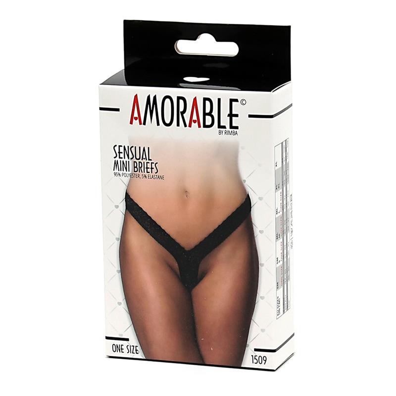 AMORABLE - TANGA NEGRO TALLA UNICA