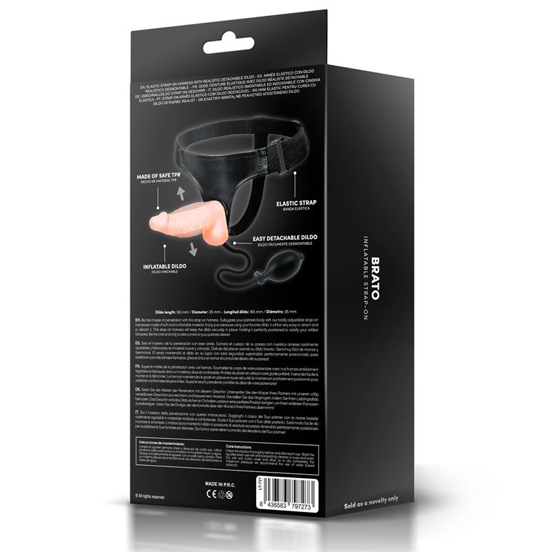 HARNESS COLLECTION LATETOBED - BRATO ARNÉS CON DILDO REALISTA Y FUNCIÓN DE INFLADO