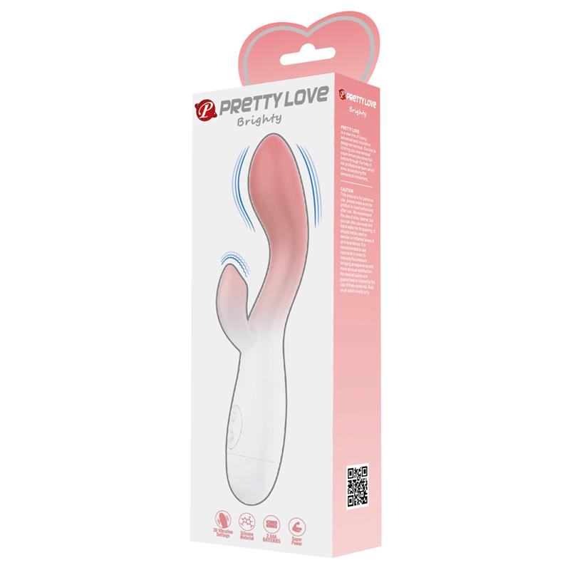 PRETTY LOVE - BRIGHTY VIBRADOR PUNTO G + ESTIMULADOR CLÍTORIS 30 VIBRACIONES ROSA
