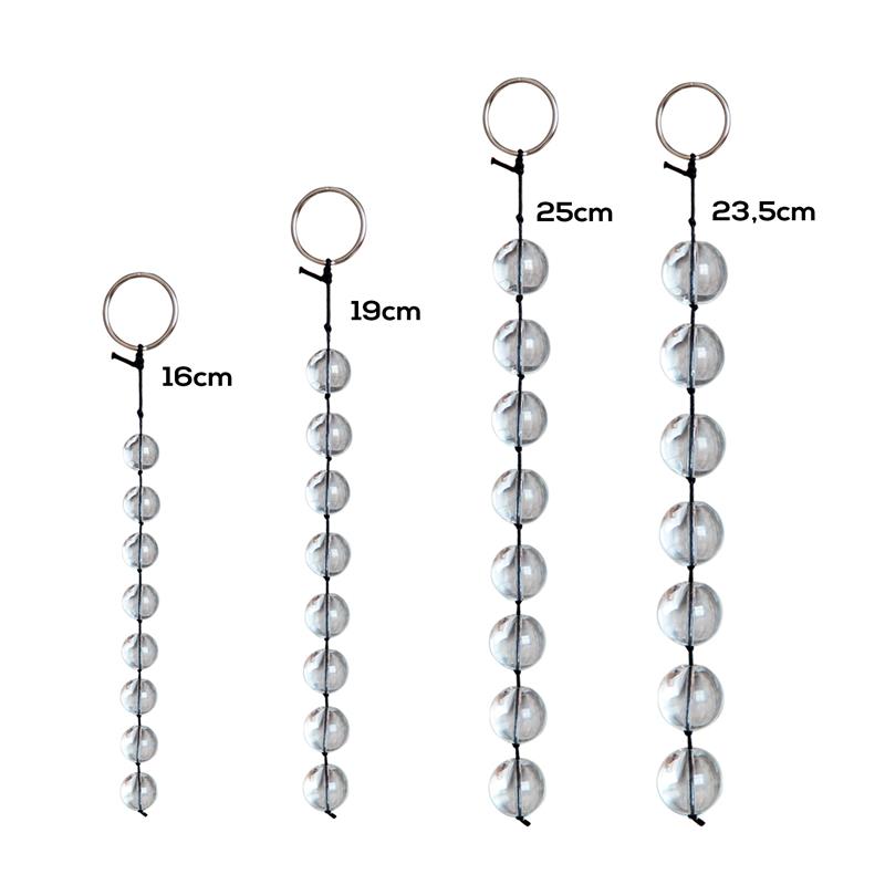 LATETOBED BDSM LINE - CADENA ANAL CON BOLAS DE CRISTAL 4 TAMAÑOS