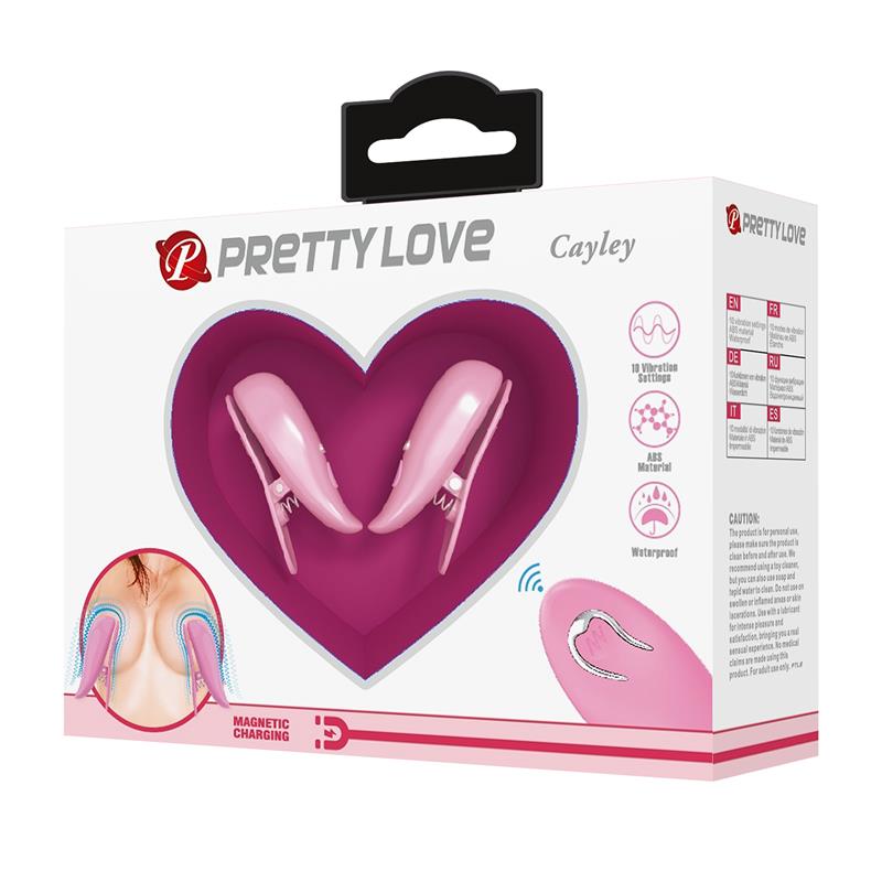 PRETTYLOVE - CAILEY PINZAS PARA PEZONES CON VIBRACIÓN Y CONTROL REMOTO