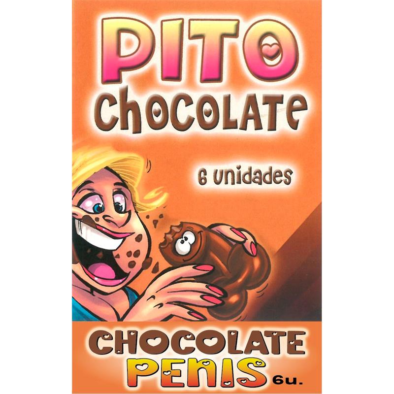 DIVERTY SEX - CAJA COMIC FORMA PENE CHOCOLATE NEGRO 6 UNIDADES