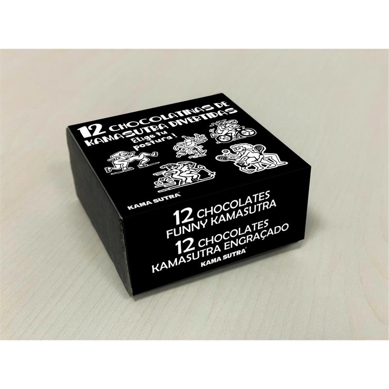 DIVERTY SEX - CAJA DE 12 CHOCOLATINAS DE CHOCOLATE CON LECHE DEL KAMASUTRA