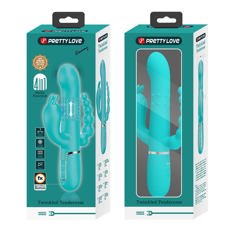 PRETTYLOVE - CAMMY VIBRADOR CON BOLAS ROTADORAS Y CADENA ANAL
