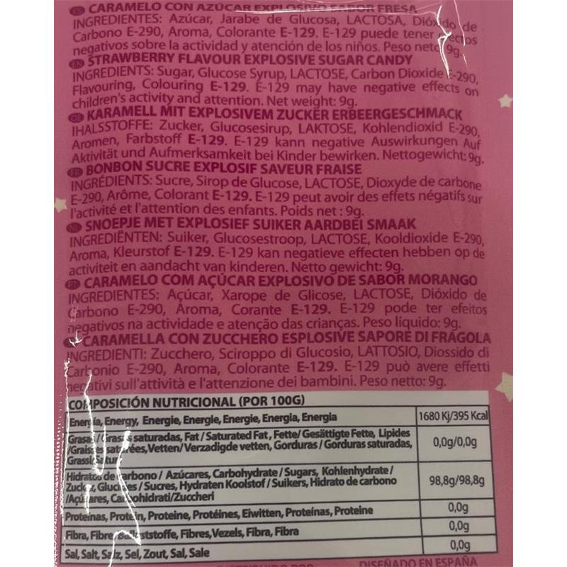 SECRET PLAY - CARAMELOS EXPLOSIVOS SEXO ORAL POPPING CANDIES UNIDAD SABOR FRESA