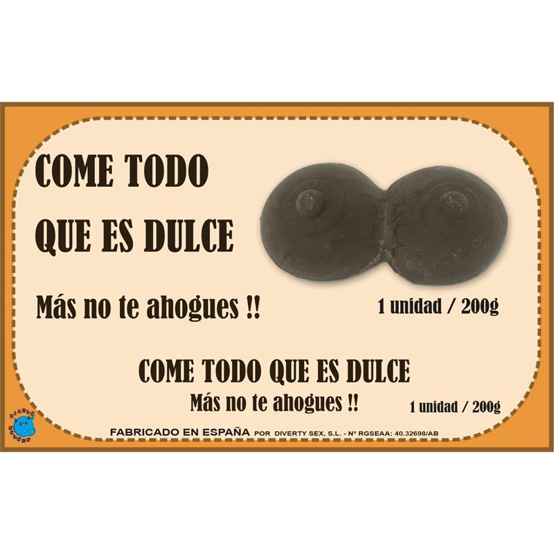 DIVERTY SEX - CHOCOLATINA CHOCOLATE PURO FORMA DE PECHO 200 GR