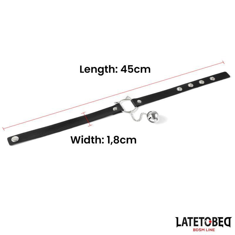 LATETOBED BDSM LINE - CHOKER CON ARO CON OREJITAS Y CASCABEL