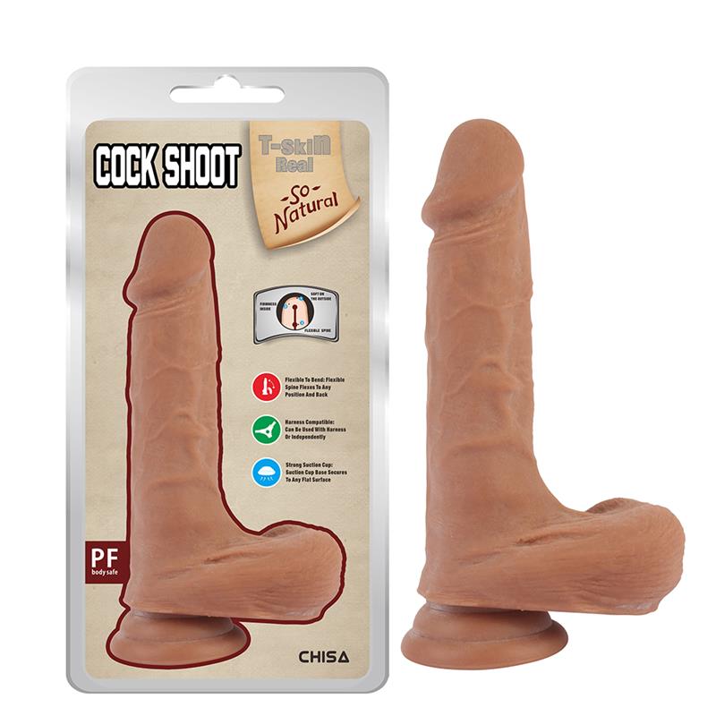 CHISA - COCK SHOOT DILDO DUAL DENSITY BRONCEADO 20CM