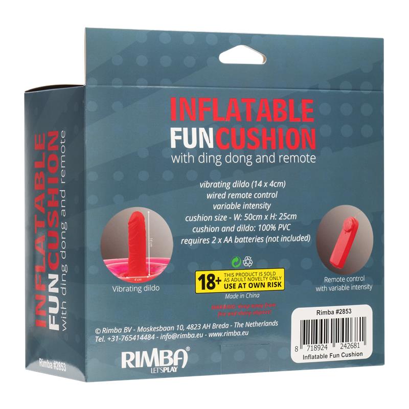 INFLATABLE FUN - COJÍN HINCHABLE CON DILDO, VIBRACIÓN Y CONTROL REMOTO DING DONG