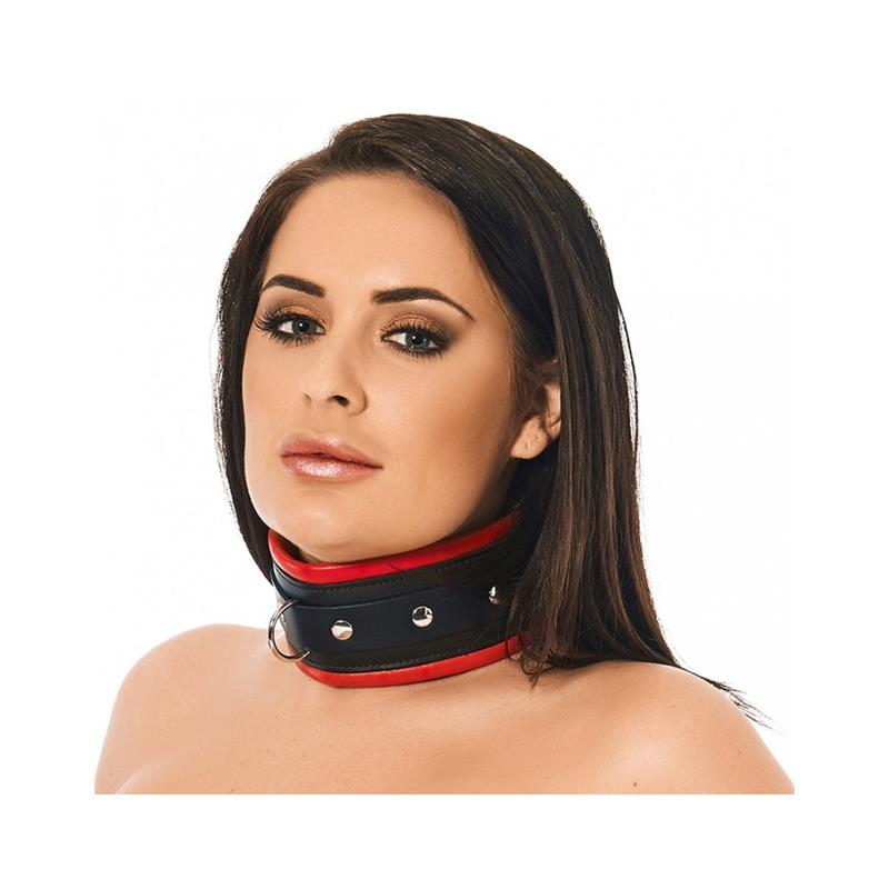 BONDAGE PLAY - COLLAR ANCHO CUERO Y