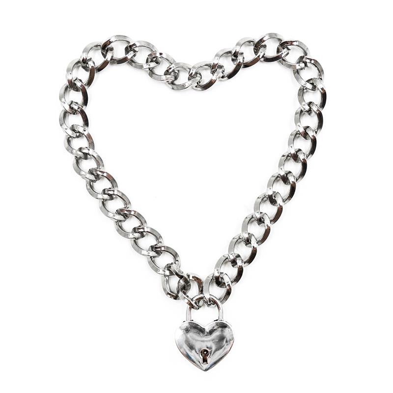 LATETOBED BDSM LINE - COLLAR CON CANDADO METAL TALLA M 44 CM