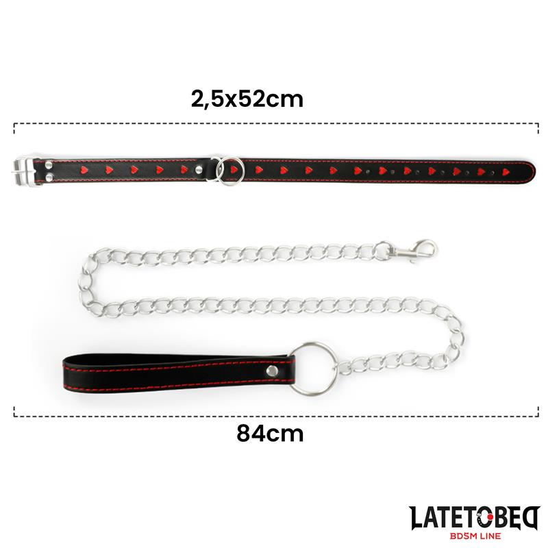 LATETOBED BDSM LINE - COLLAR CON CORREA 52 CM