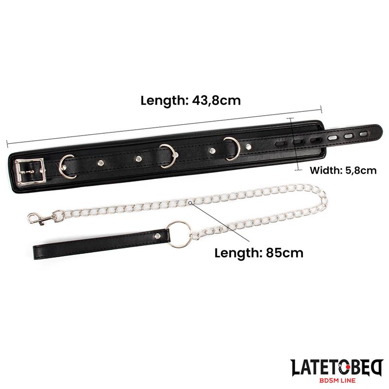 LATETOBED BDSM LINE - COLLAR CON CORREA ACOLCHADO