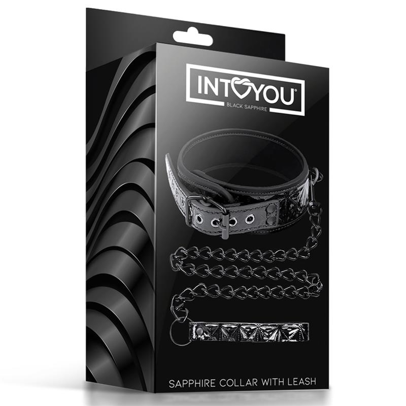 BLACK SAPPHIRE - COLLAR CON CORREA SAPPHIRE CUERO VEGANO