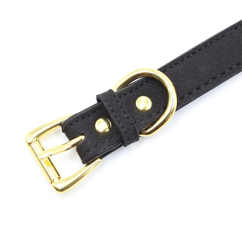 LATETOBED BDSM LINE - COLLAR CON LAZO Y CASCABEL 44 CM NEGRO/ROJO