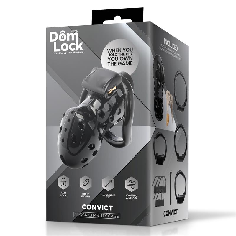 DOMLOCK - CONVICT JAULA PARA EL PENE CON CANDADO INTERNO