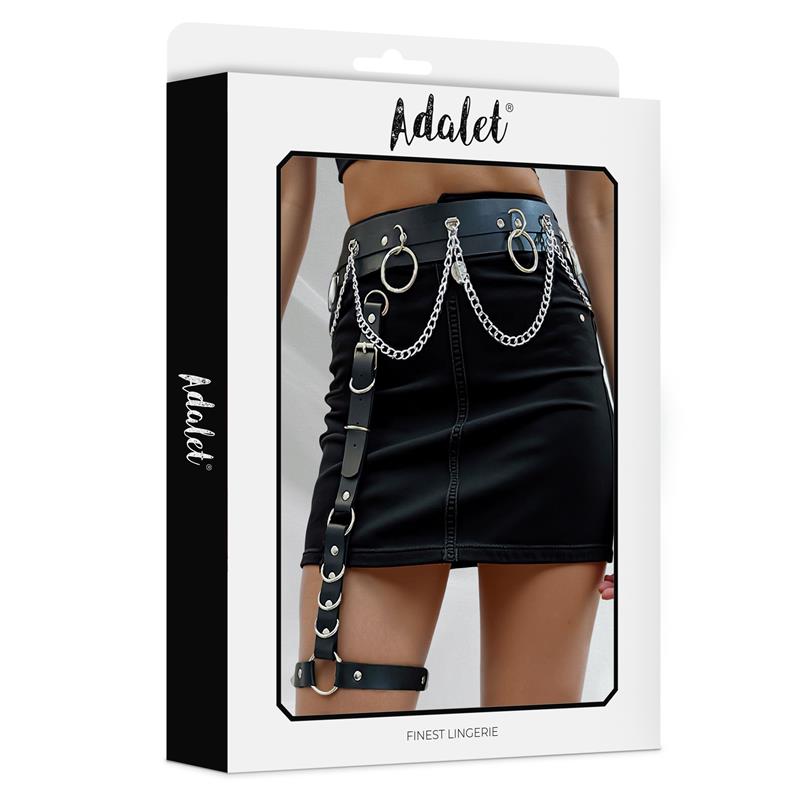 ADALET LINGERIE - CORAL ARNÉS CADERA Y PIERNA CADENAS TALLA ÚNICA