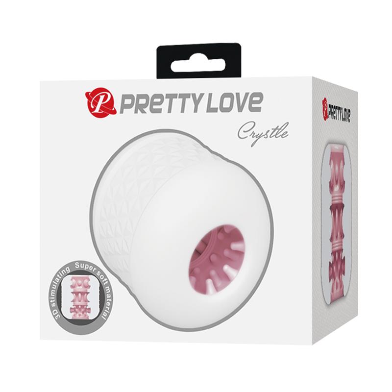 PRETTYLOVE - CRYSTLE MASTURBADOR DOBLE ENTRADA BLANCO