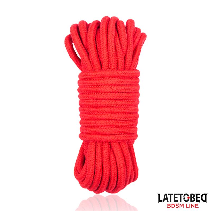 LATETOBED BDSM LINE - CUERDA BONDAGE DE ALGODÓN 5 M ROJA