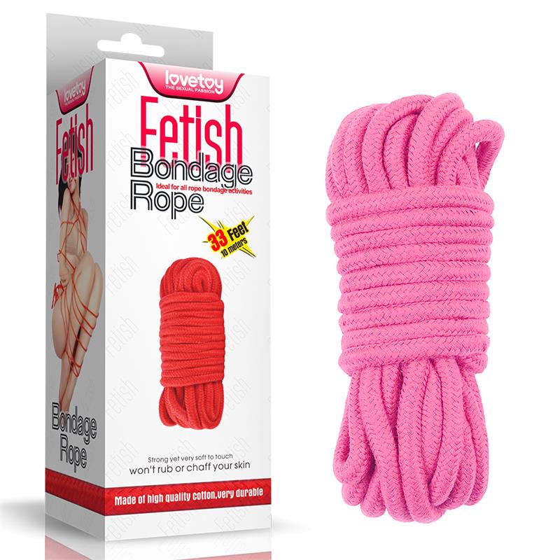 LOVETOY - CUERDA BONDAGE SUAVE ROSA