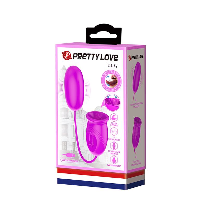 PRETTYLOVE - DAISY HUEVO VIBRADOR Y ESTIMULADOR CON LENGUA