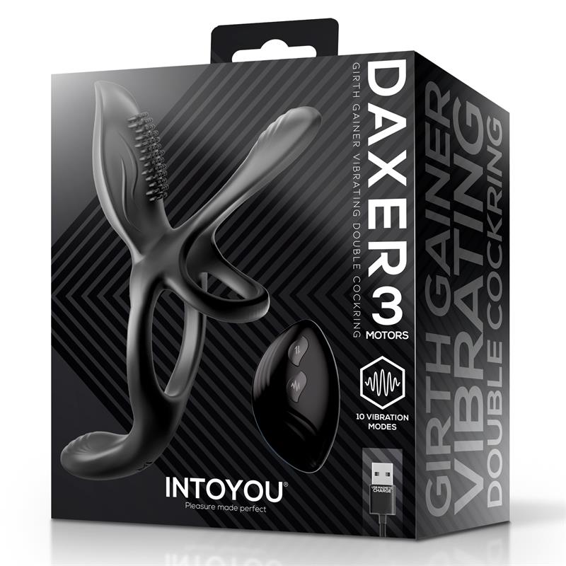 INTOYOU - DAXER DOBLE ANILLO PARA EL PENE CON ESTIMULADOR DE CLÍTORIS