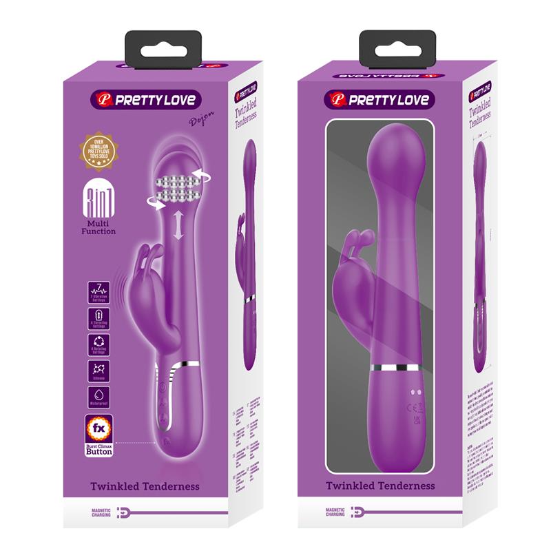 PRETTYLOVE - DEJON VIBRADOR CON THRUSTING Y ROTACIÓN TWINKLED