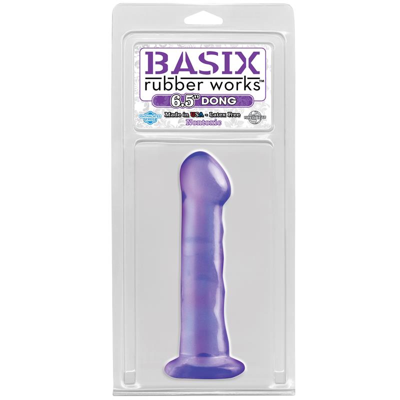 BASIX RUBBER WORKS - DILDO 16,51 CM CON VENTOSA PÚRPURA
