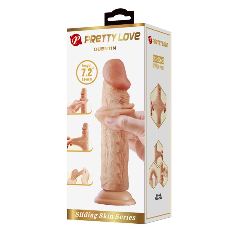 PRETTYLOVE - DILDO CON PIEL DESLIZANTE RETRACTIL 18.4 CM