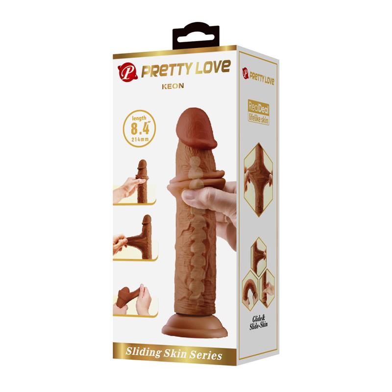 PRETTYLOVE - DILDO CON PIEL DESLIZANTE RETRACTIL 21.4 CM