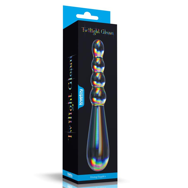 LOVETOY - DILDO DE CRISTAL QUE BRILLA EN LA OSCURIDAD TWILIGHT GLEAM RISING RIPPLES
