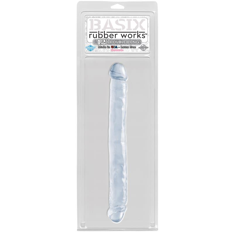 BASIX RUBBER WORKS - DILDO DOBLE 30.50 CM TRANSPARENTE