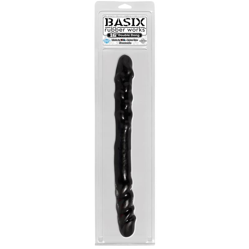 BASIX RUBBER WORKS - DILDO DOBLE 40,6 CM NEGRO
