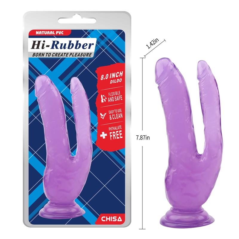 CHISA - DILDO DOBLE 8 - 20CM PURPURA