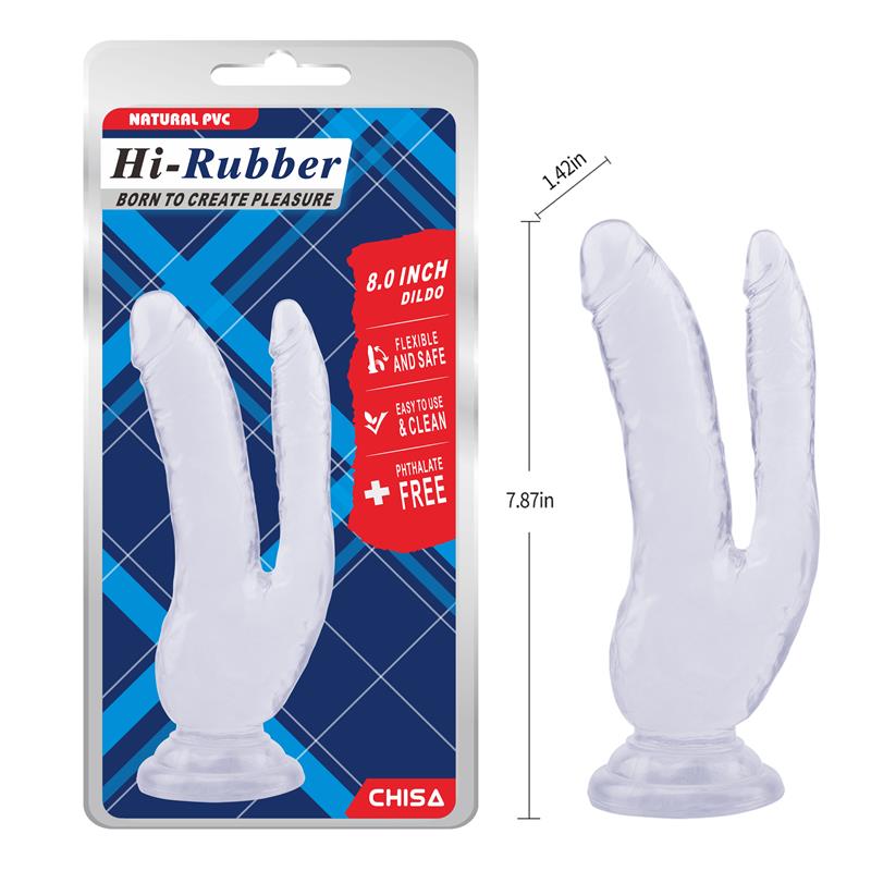 CHISA - DILDO DOBLE 8 - 20CM TRANSPARENTE