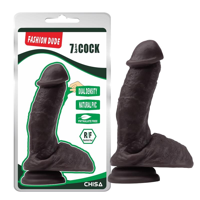 CHISA - DILDO DUAL DENSITY FASHION DUDE 18.5 X 4.3 CM MARRON
