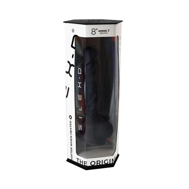 SILEXD - DILDO DUAL DENSITY MOD. 1 - 8 NEGRO