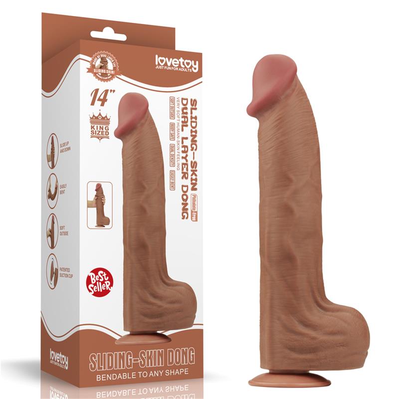 LOVETOY - DILDO DUAL DENSITY PIEL DESLIZANTE RETRACTIL 14