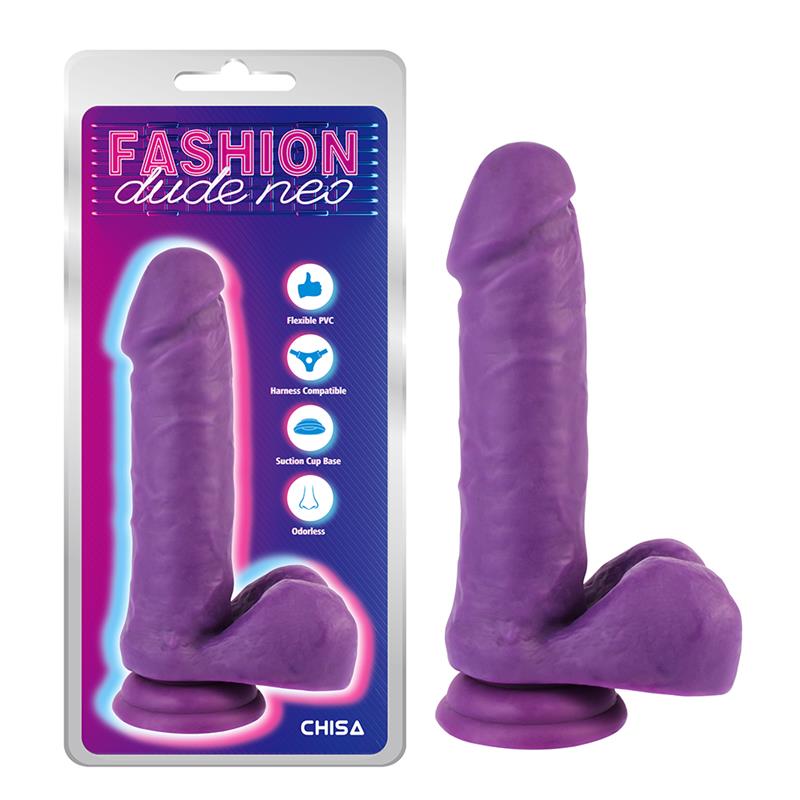 CHISA - DILDO DUAL DENSITY PURPURA 7.6