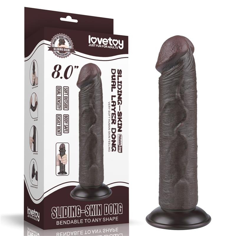 LOVETOY - DILDO DUAL LAYER PIEL DELIZANTE RETRACTIL 8