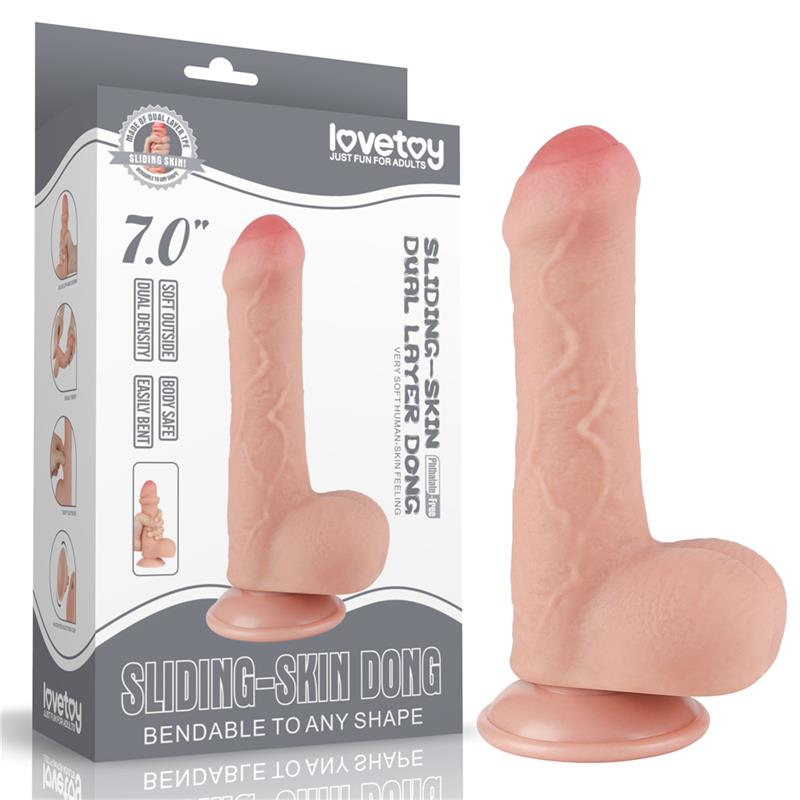 LOVETOY - DILDO DUAL LAYER PIEL DESLIZANTE RETRACTIL 7