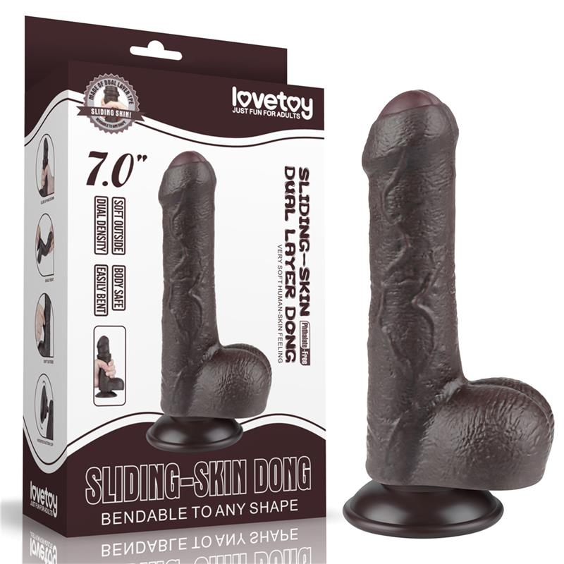 LOVETOY - DILDO DUAL LAYER PIEL RETRACTIL 7