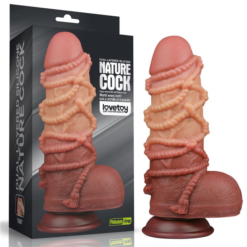 LOVETOY - DILDO DUAL LAYER TAMAÑO KING NATURE 9.5