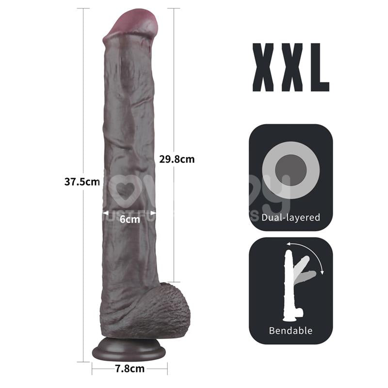 LOVETOY - DILDO DUAL LAYERED ARTICULABLE XXL 14.5