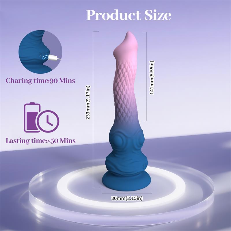 URBAN SKY - DILDO FANTASÍA VIBRACIÓN, OSCILACIÓN Y VENTOSA 23.3 CM