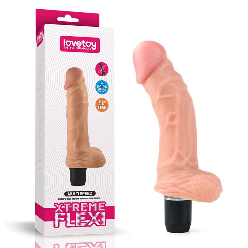 LOVETOY - DILDO FLEXI 9 CON VIBRACIÓN NATURAL