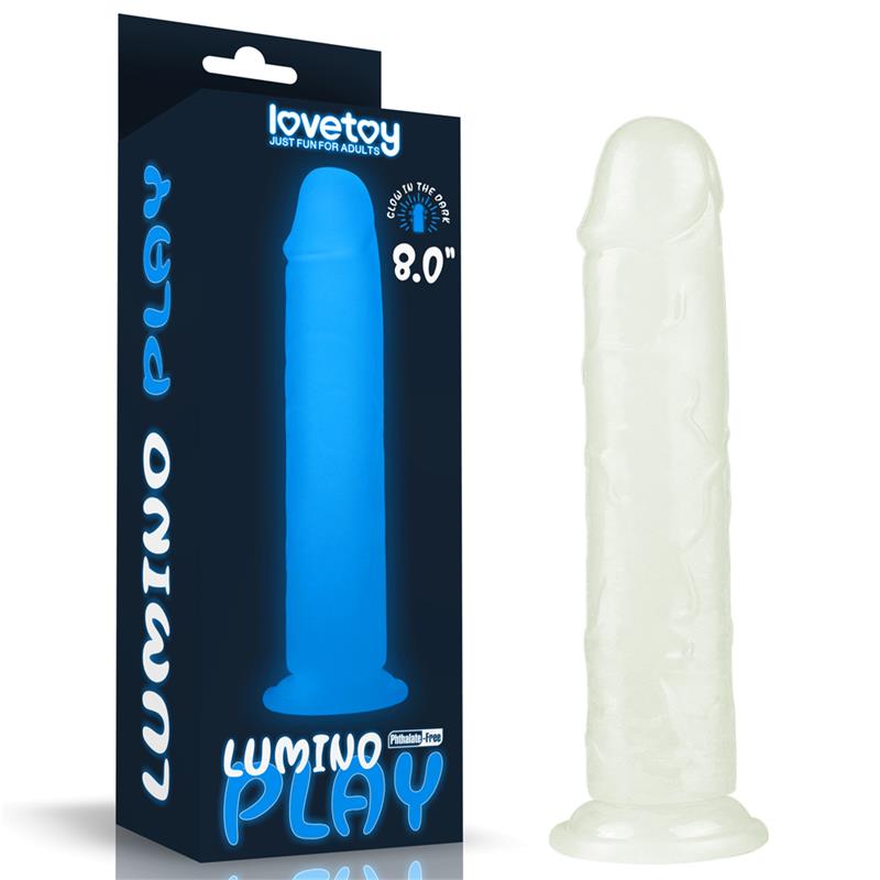 LOVETOY - DILDO LUMINO 8 LUZ AZUL