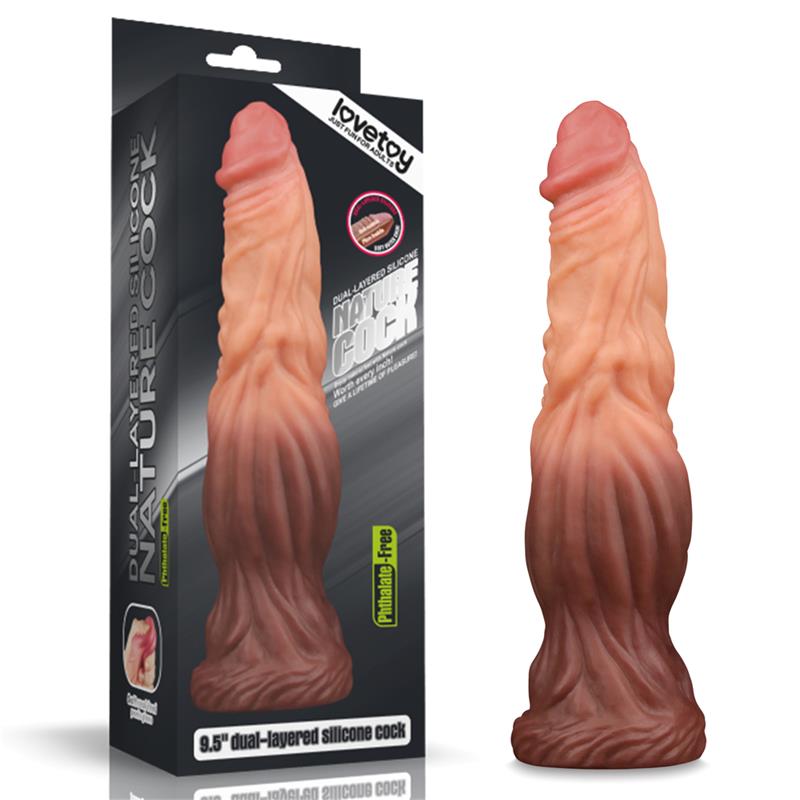 LOVETOY - DILDO NATURE 9.5 DUAL LAYER